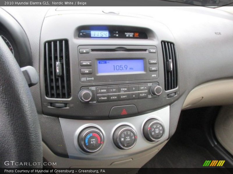 Nordic White / Beige 2010 Hyundai Elantra GLS