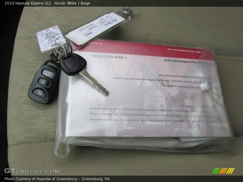 Nordic White / Beige 2010 Hyundai Elantra GLS