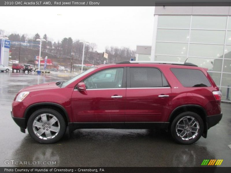 Red Jewel Tintcoat / Ebony 2010 GMC Acadia SLT AWD