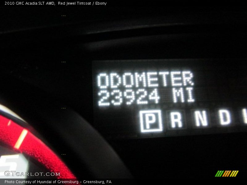 Red Jewel Tintcoat / Ebony 2010 GMC Acadia SLT AWD