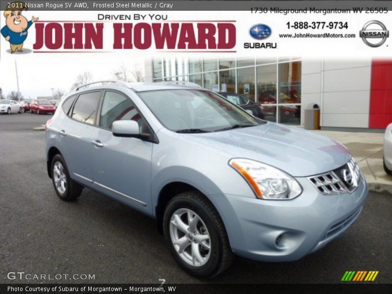 Frosted Steel Metallic / Gray 2011 Nissan Rogue SV AWD