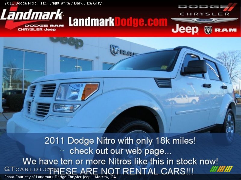 Bright White / Dark Slate Gray 2011 Dodge Nitro Heat
