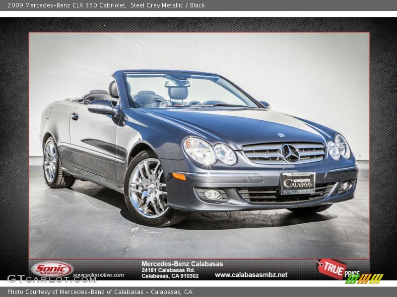 Steel Grey Metallic / Black 2009 Mercedes-Benz CLK 350 Cabriolet