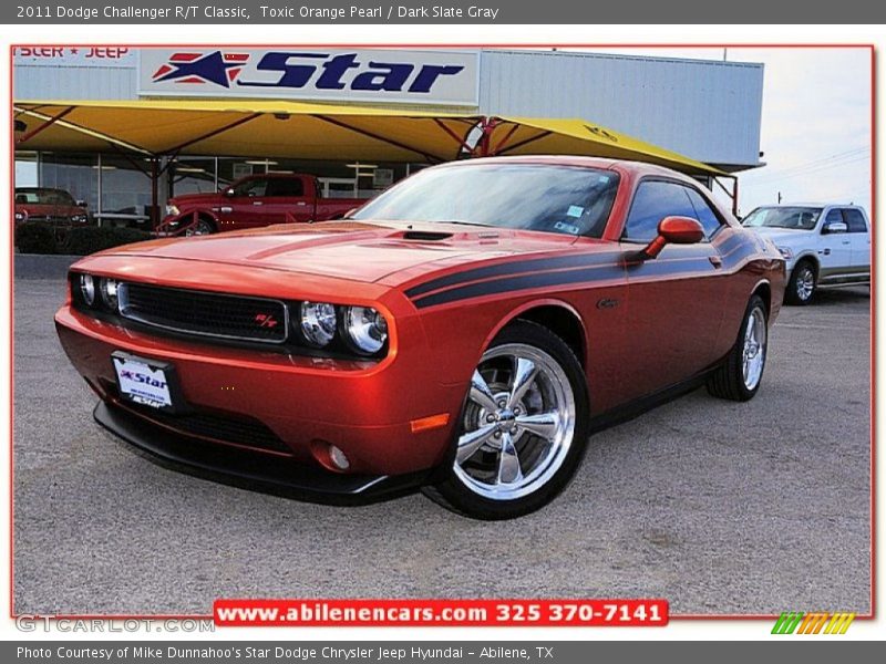 Toxic Orange Pearl / Dark Slate Gray 2011 Dodge Challenger R/T Classic