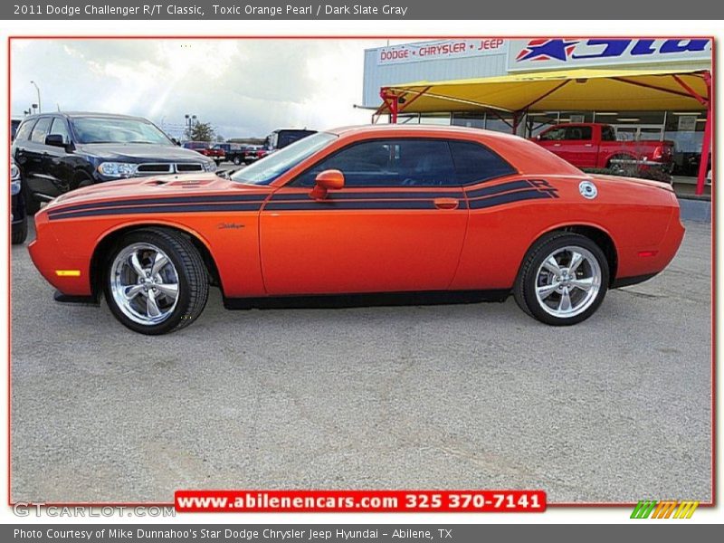 Toxic Orange Pearl / Dark Slate Gray 2011 Dodge Challenger R/T Classic