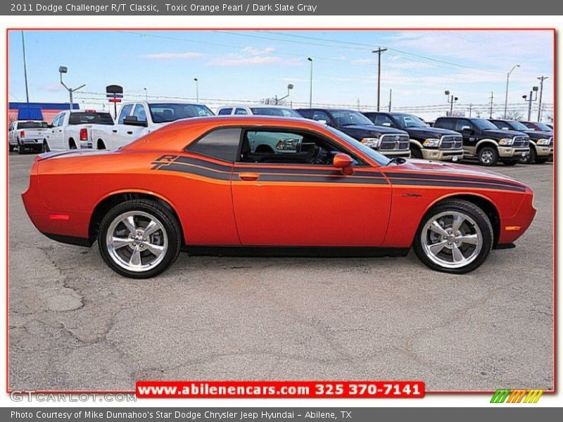 Toxic Orange Pearl / Dark Slate Gray 2011 Dodge Challenger R/T Classic