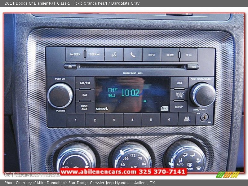 Toxic Orange Pearl / Dark Slate Gray 2011 Dodge Challenger R/T Classic