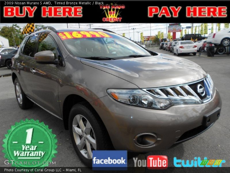 Tinted Bronze Metallic / Black 2009 Nissan Murano S AWD