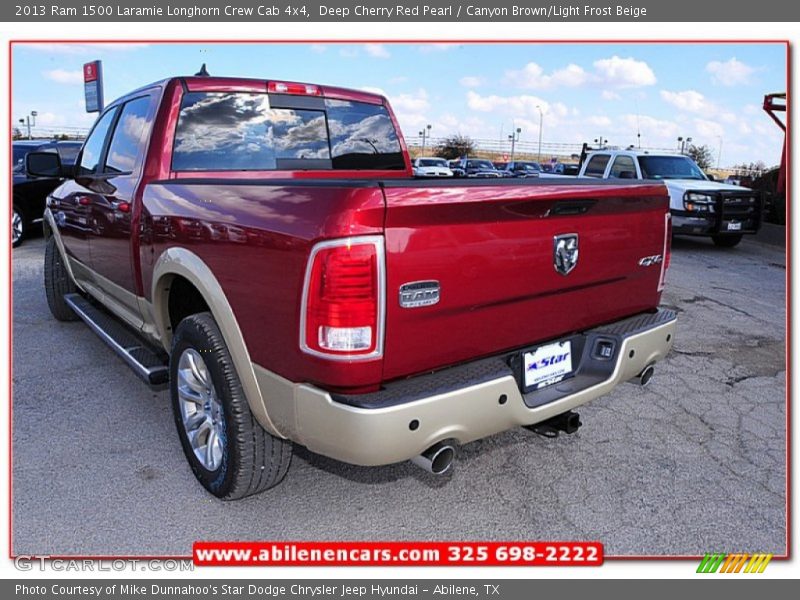 Deep Cherry Red Pearl / Canyon Brown/Light Frost Beige 2013 Ram 1500 Laramie Longhorn Crew Cab 4x4