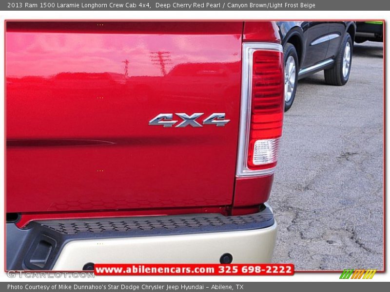 Deep Cherry Red Pearl / Canyon Brown/Light Frost Beige 2013 Ram 1500 Laramie Longhorn Crew Cab 4x4