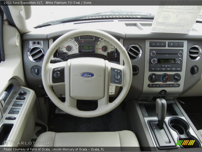 White Platinum Tri-Coat / Stone 2013 Ford Expedition XLT