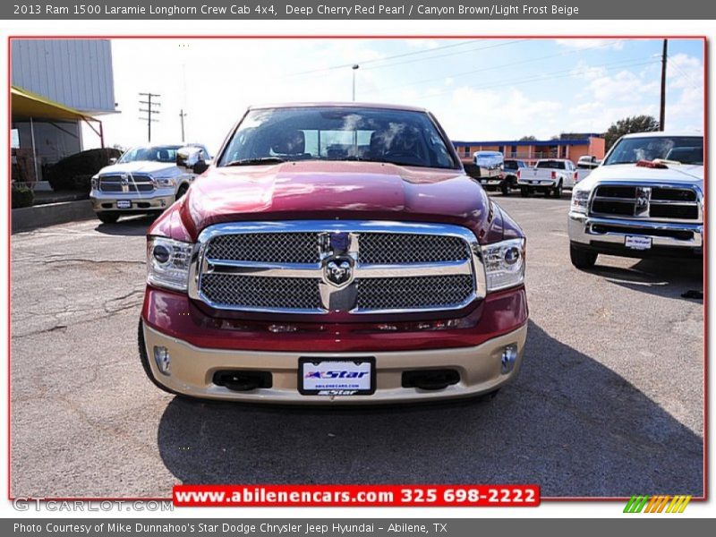 Deep Cherry Red Pearl / Canyon Brown/Light Frost Beige 2013 Ram 1500 Laramie Longhorn Crew Cab 4x4