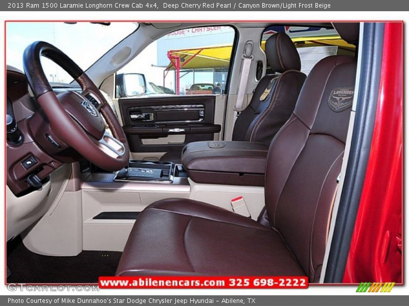 Deep Cherry Red Pearl / Canyon Brown/Light Frost Beige 2013 Ram 1500 Laramie Longhorn Crew Cab 4x4