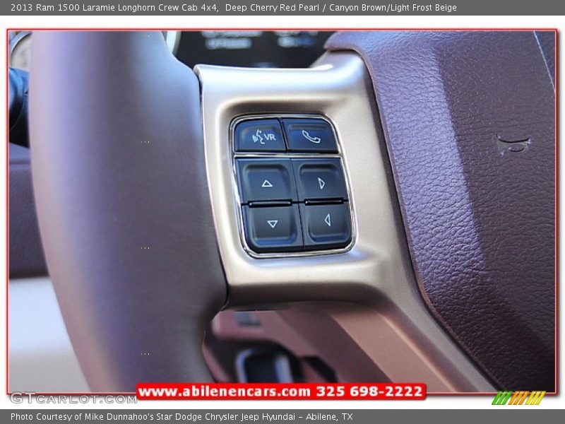 Deep Cherry Red Pearl / Canyon Brown/Light Frost Beige 2013 Ram 1500 Laramie Longhorn Crew Cab 4x4
