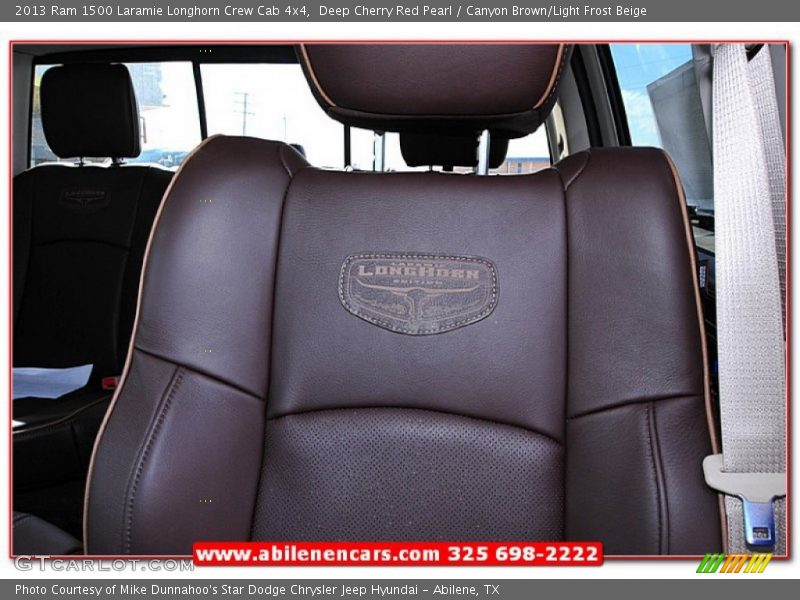 Deep Cherry Red Pearl / Canyon Brown/Light Frost Beige 2013 Ram 1500 Laramie Longhorn Crew Cab 4x4