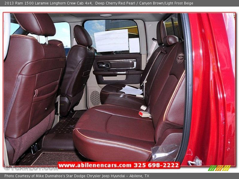 Deep Cherry Red Pearl / Canyon Brown/Light Frost Beige 2013 Ram 1500 Laramie Longhorn Crew Cab 4x4