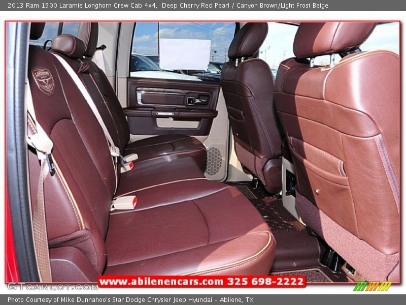 Deep Cherry Red Pearl / Canyon Brown/Light Frost Beige 2013 Ram 1500 Laramie Longhorn Crew Cab 4x4