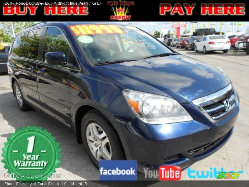 Midnight Blue Pearl / Gray 2007 Honda Odyssey EX