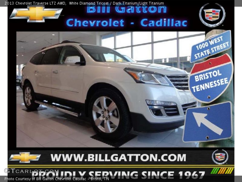 White Diamond Tricoat / Dark Titanium/Light Titanium 2013 Chevrolet Traverse LTZ AWD