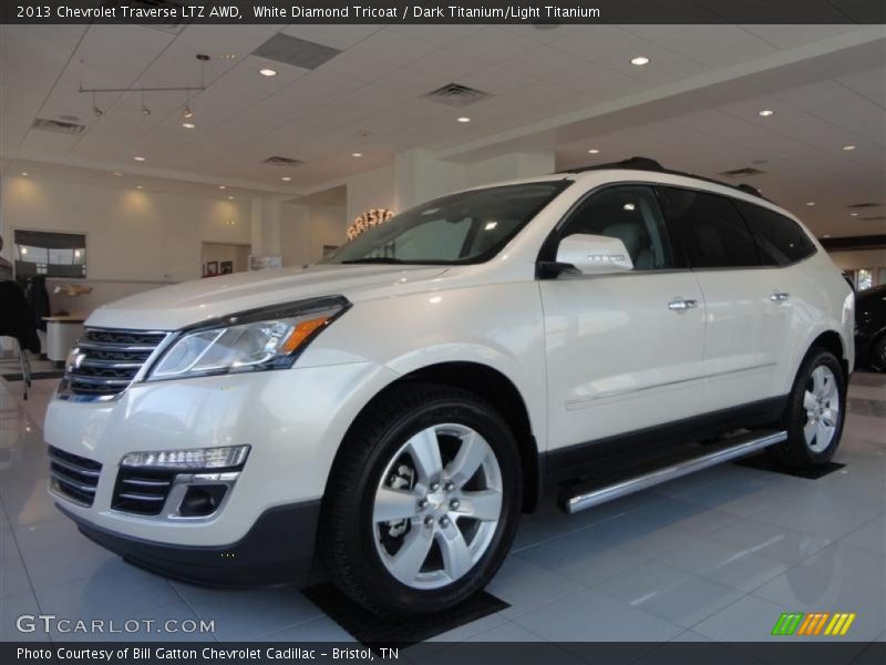 White Diamond Tricoat / Dark Titanium/Light Titanium 2013 Chevrolet Traverse LTZ AWD