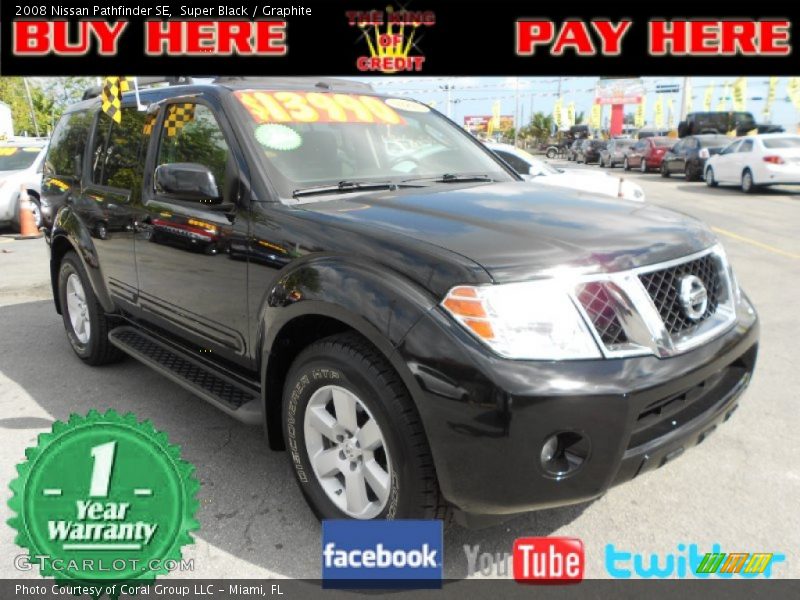 Super Black / Graphite 2008 Nissan Pathfinder SE