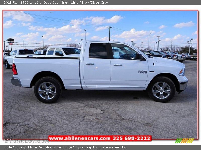 Bright White / Black/Diesel Gray 2013 Ram 1500 Lone Star Quad Cab