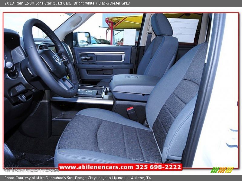 Bright White / Black/Diesel Gray 2013 Ram 1500 Lone Star Quad Cab