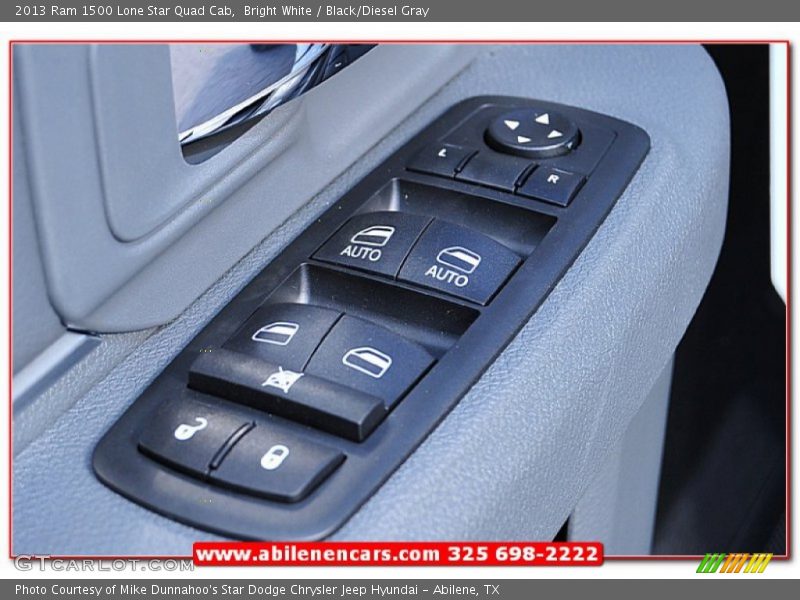Bright White / Black/Diesel Gray 2013 Ram 1500 Lone Star Quad Cab