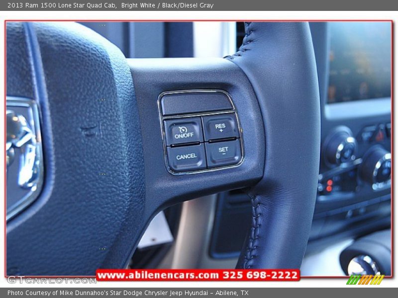 Bright White / Black/Diesel Gray 2013 Ram 1500 Lone Star Quad Cab