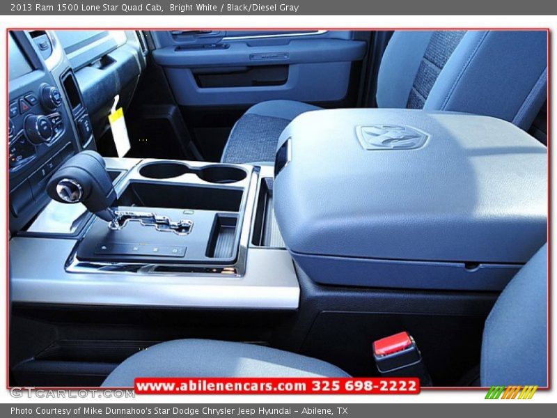 Bright White / Black/Diesel Gray 2013 Ram 1500 Lone Star Quad Cab
