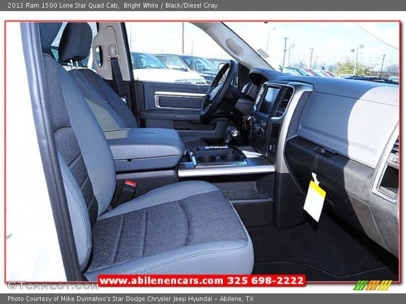 Bright White / Black/Diesel Gray 2013 Ram 1500 Lone Star Quad Cab