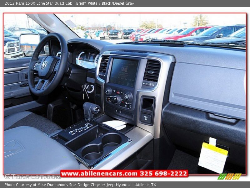 Bright White / Black/Diesel Gray 2013 Ram 1500 Lone Star Quad Cab