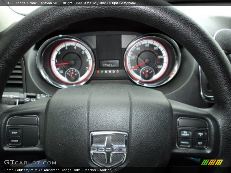Bright Silver Metallic / Black/Light Graystone 2012 Dodge Grand Caravan SXT