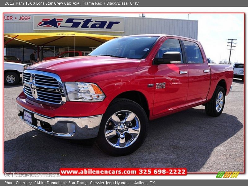 Flame Red / Black/Diesel Gray 2013 Ram 1500 Lone Star Crew Cab 4x4