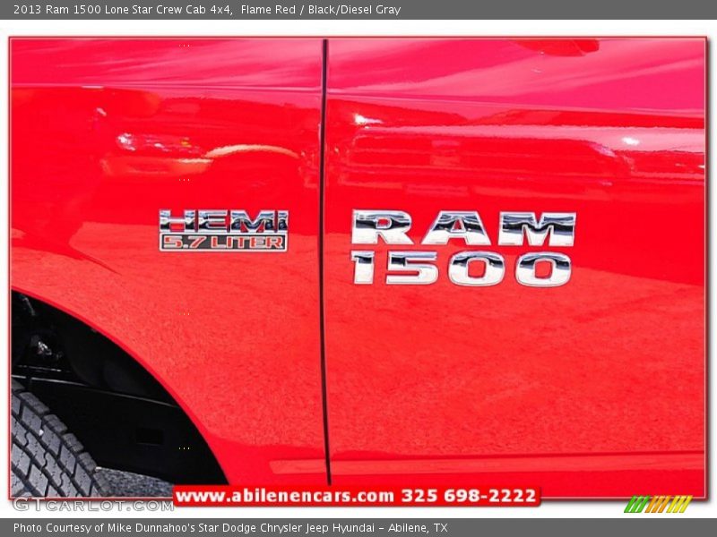 Flame Red / Black/Diesel Gray 2013 Ram 1500 Lone Star Crew Cab 4x4