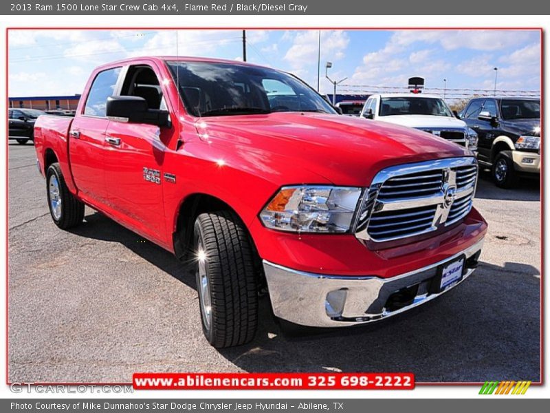 Flame Red / Black/Diesel Gray 2013 Ram 1500 Lone Star Crew Cab 4x4