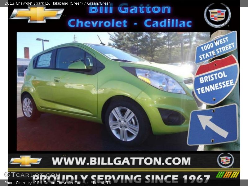 Jalapeno (Green) / Green/Green 2013 Chevrolet Spark LS