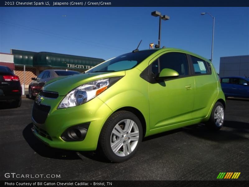 Jalapeno (Green) / Green/Green 2013 Chevrolet Spark LS