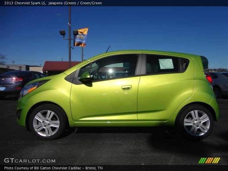 Jalapeno (Green) / Green/Green 2013 Chevrolet Spark LS