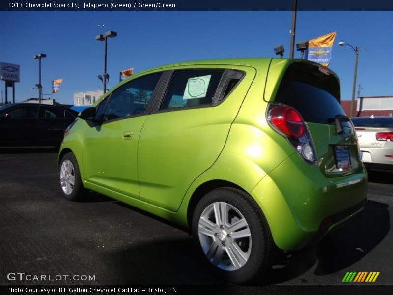 Jalapeno (Green) / Green/Green 2013 Chevrolet Spark LS