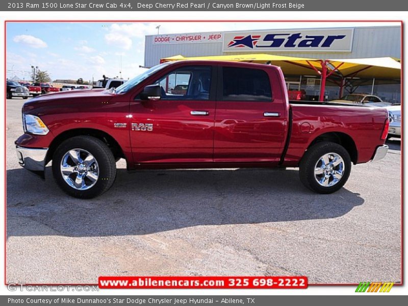 Deep Cherry Red Pearl / Canyon Brown/Light Frost Beige 2013 Ram 1500 Lone Star Crew Cab 4x4