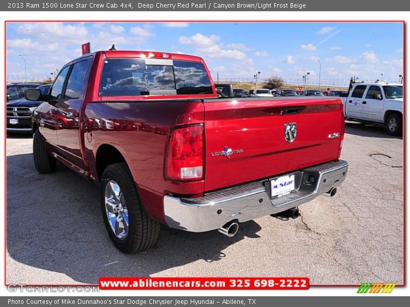 Deep Cherry Red Pearl / Canyon Brown/Light Frost Beige 2013 Ram 1500 Lone Star Crew Cab 4x4