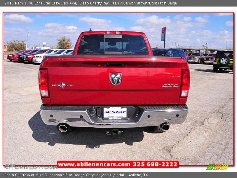Deep Cherry Red Pearl / Canyon Brown/Light Frost Beige 2013 Ram 1500 Lone Star Crew Cab 4x4