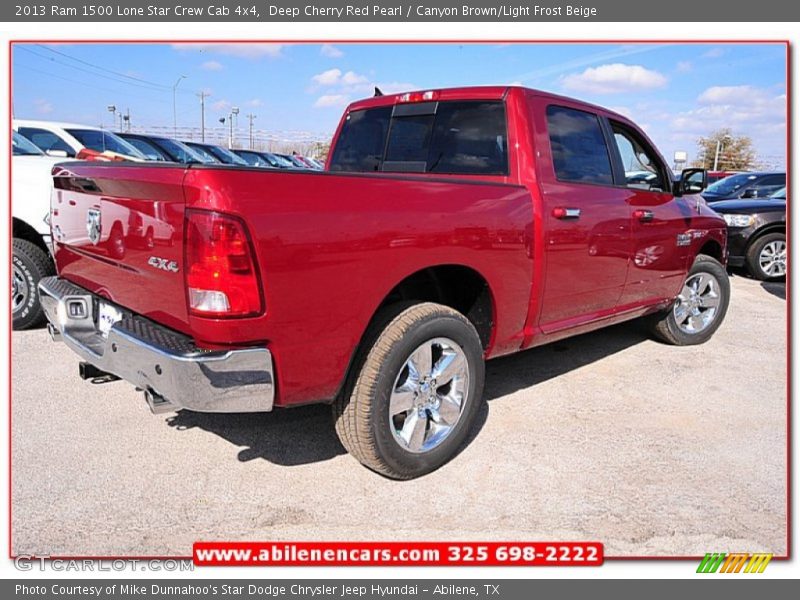 Deep Cherry Red Pearl / Canyon Brown/Light Frost Beige 2013 Ram 1500 Lone Star Crew Cab 4x4