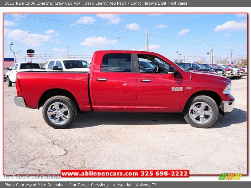 Deep Cherry Red Pearl / Canyon Brown/Light Frost Beige 2013 Ram 1500 Lone Star Crew Cab 4x4