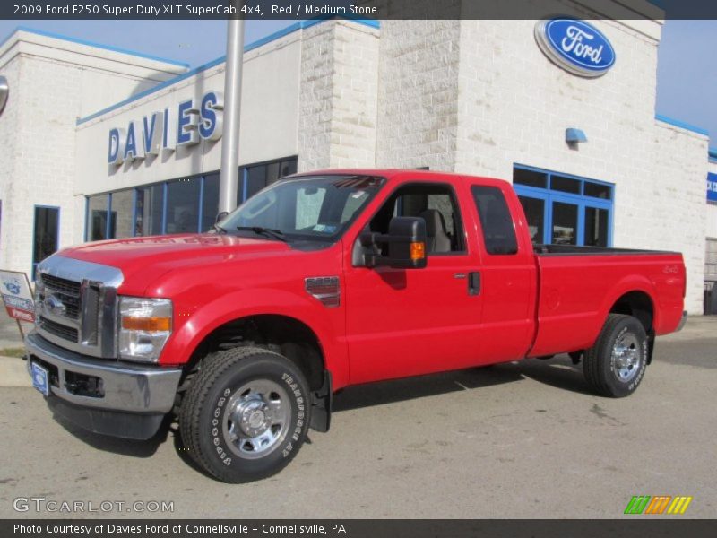 Red / Medium Stone 2009 Ford F250 Super Duty XLT SuperCab 4x4