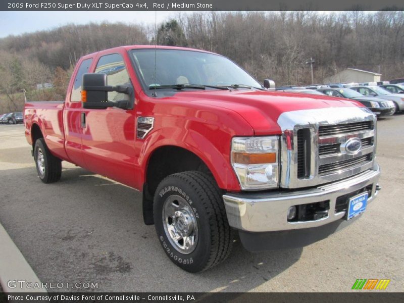 Red / Medium Stone 2009 Ford F250 Super Duty XLT SuperCab 4x4