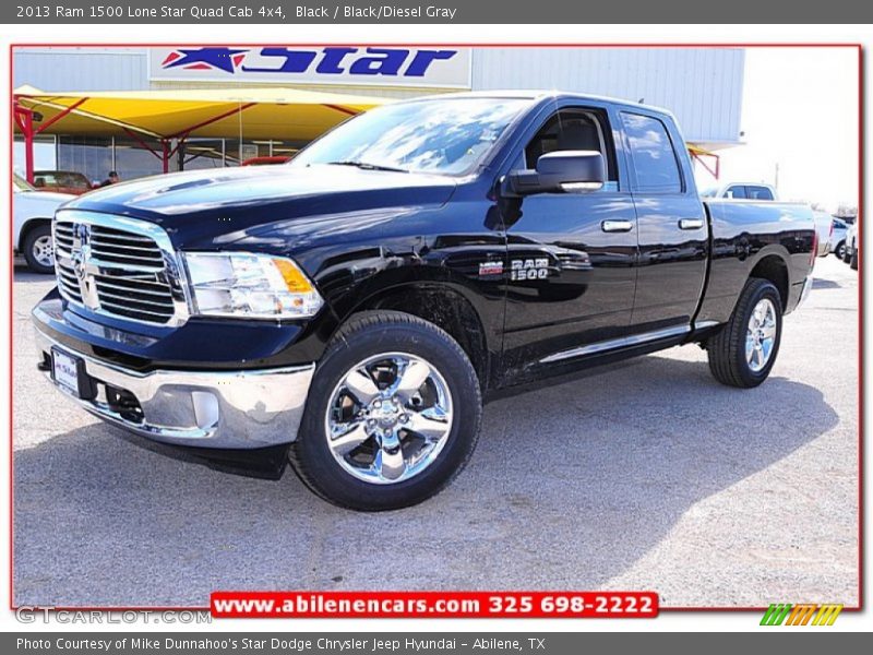 Black / Black/Diesel Gray 2013 Ram 1500 Lone Star Quad Cab 4x4