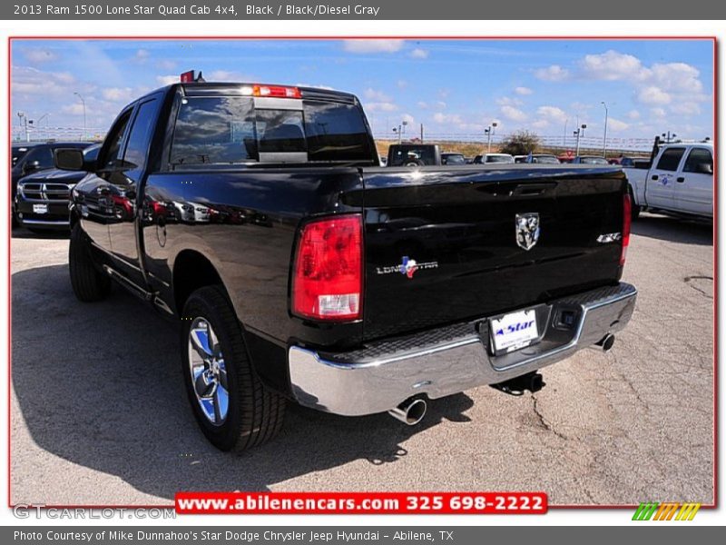 Black / Black/Diesel Gray 2013 Ram 1500 Lone Star Quad Cab 4x4