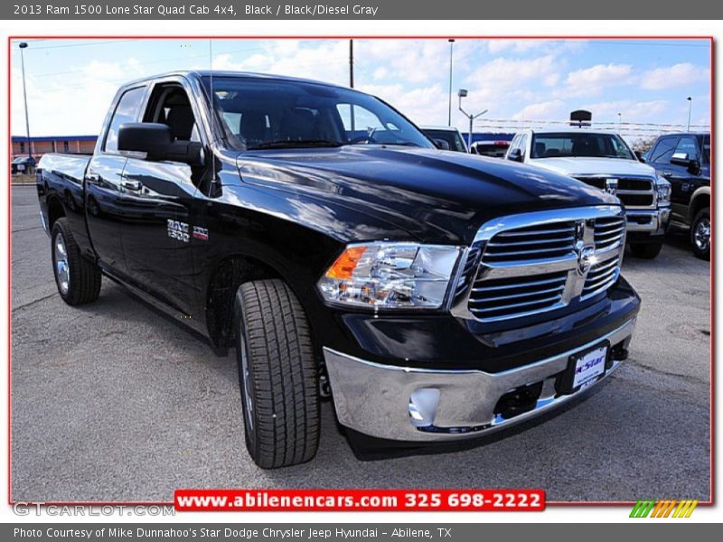 Black / Black/Diesel Gray 2013 Ram 1500 Lone Star Quad Cab 4x4